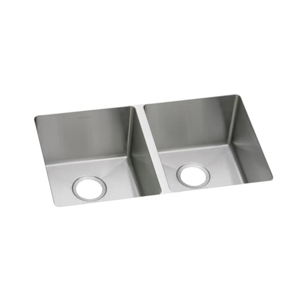 Elkay Crosstown 16 Gauge Stainless Steel 30-3/4 X 18-1/2 X 10 Equal Double Bowl Undermount Sink EFRU311810 - main
